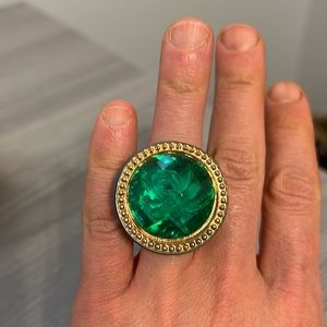 Emerald Green Gold Statement Ring